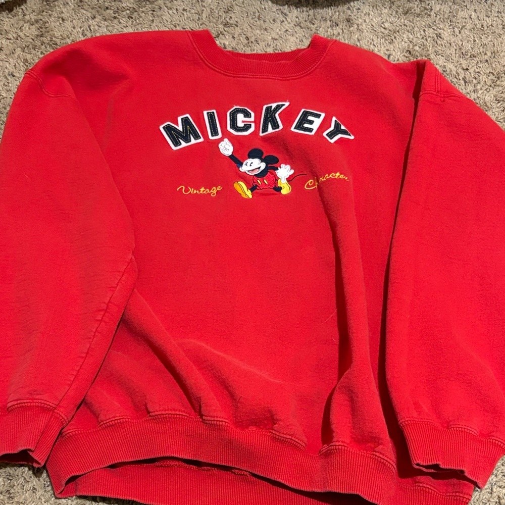 Vintage Disney Red Mickey Crewneck Sweater
